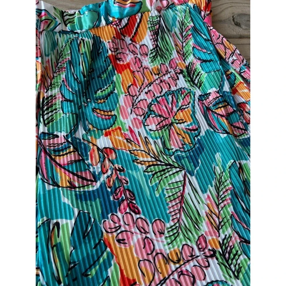 Jess Lea Pleated Tropical Floral‎ Print Drawstring Lounge Shorts Women's 2X